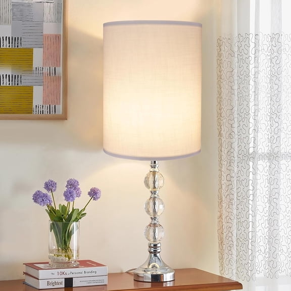 Tall Lamp Shades Set of 2, Drum Lampshade for Table Lamps Floor Lamp, 10" Top X 10" Bottom X 13" High White Large Line Fabric Lamp Shades, Easy Assembly Replacement Lampshades$$