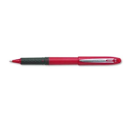 uni-ball Grip Roller Ball Pen, Red Ink, Micro, Dozen