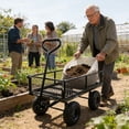 thumbnail image 2 of Black Metal Garden Wagon Cart TC1840BKG with Removable Sides 550LBS Heavy Duty Utility Cart for Firewood Plant Soil Transport 10-Inch Tires 180 °   Rotating Handle, 2 of 27