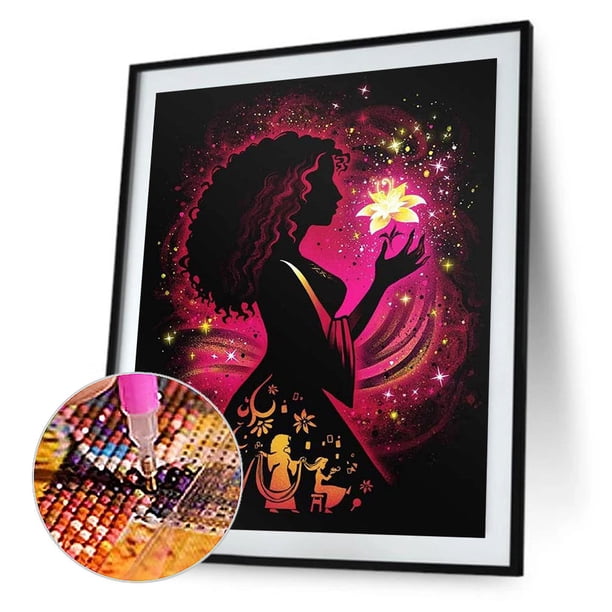 Cuadros Decorativos 5D DIY Diamond Painting Kits completo redondo taladro flor princesa mosaico imagen arte Tmvgtek embutido en tela