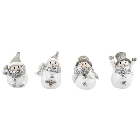 Set Of 4 Christmas Mini Snowman Figurines, 1.5" Tall, By Ganz