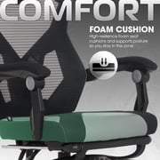 Gamer Gear Gaming Office Chair with Extendable Leg Rest, Gray/Black Fabric Upholstery