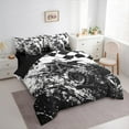 thumbnail image 2 of Manfei Teen Boys Dirt Bike Bedding Comforter Set 7 Pieces, Extreme Sport King Bedding Sets for Men, Black White Grunge Bed Sheets, Super Cozy Room Decor, 2 of 7