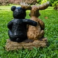 thumbnail image 4 of Hi-Line Gifts Bear and Moose on Tree Trunk Outdoor Welcome Garden Sign - 13.5", 4 of 4
