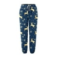 thumbnail image 4 of Women Christmas Pants Casual Print With Pockets High Waist Drawstring Jogger Sweatpants Trousers Pants for Women,Navy,2XL, 4 of 4