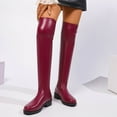 thumbnail image 4 of Fall Thigh High Boots for Women Fashion Slim Fit Leather Low Heel Winter over The Knee Long Tall Dress Boots, 4 of 8