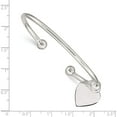 thumbnail image 3 of Sterling Silver 3mm Heart Bangle Bracelet (7 X 3) Made In Thailand qb416, 3 of 5