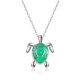 thumbnail image 1 of ATIMIGO Collar con colgante de tortuga marina verde, collar de ópalo creado, cadena de plata, joyería de animales, regalo para el día de la madre para mujeres, 1 of 5