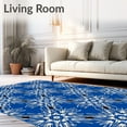 thumbnail image 2 of ODIKA 4'x6' Machine Washable Non-Slip Area Rug, Nordic Veil with Intertwined Starburst Flakes High Traffic Rug with Pad, Blue, 631404, 2 of 8