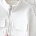 thumbnail image 5 of mgoYE Little Boys Girls Jogger Set Long Sleeve Casual Outfits Outerwear(White,12-18 Months), 5 of 5