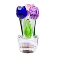 thumbnail image 1 of Figura de tulipán de cristal sintético coleccionable, adorno de flor de tulipán transparente, ramo de flores de cristal, regalo para cumpleaños, mujeres, novias y esposas., 1 of 8