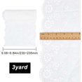 thumbnail image 2 of 3 Yards Eyelet Lace Trim by The Yard 23cm Wide Lace Roll White Cotton Embroidery Lace Trimmings Fabric for Scalloped Edge Decorations Dress Tablecloth Wedding Festival Event Decorations DIY, 2 of 7