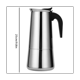 thumbnail image 2 of Cafetera de acero Cafetera italiana Moka Cafetera espresso Cafetera de percolador Herramientas para cafeteras con leche Cafetera de estufa, 2 of 5