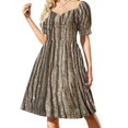 thumbnail image 1 of Vestido de manga corta de corteza de madera Vestidos de mujer Vestido de mujer Vestidos de verano para mujer Vestido, 1 of 7