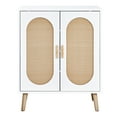 thumbnail image 5 of UBesGoo Modern Rattan Shoe Storage Cabinet, 4 Layers Entryway Shoe Cabinet Accent Console Cabinet Table with Adjustable Shelves, White, 5 of 13