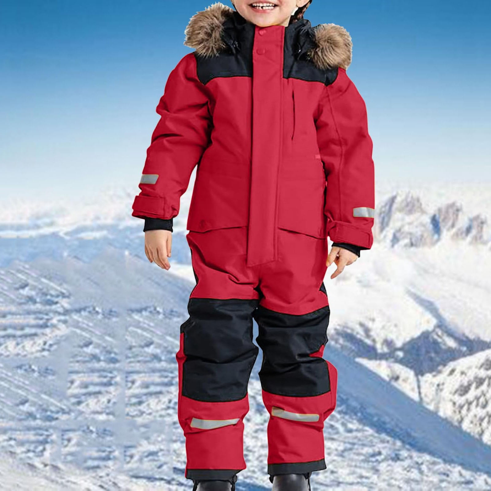 Combinaison Neige Enfant 2Pièces - Doudoune + Salopette - Isolant Duvet - 90 à 120cm - Ski/Hiver
