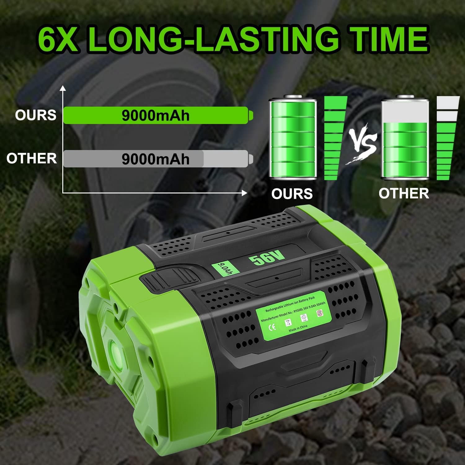 2Packs 56V 9.0Ah Replacement for EGO Battery BA2800T BA2800 BA4200 BA1400 Compatible with Ego 56V Battery Power+ Cordless Tools