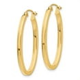 thumbnail image 2 of Primal Gold 14 Karat Yellow Gold 2mm Oval Hoop Earrings, 2 of 4