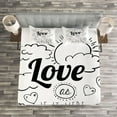 thumbnail image 3 of Ambesonne Inspirational Quilted Bedspread Set 3 Pcs, Optimist Message, King Size, Black and White, 3 of 3