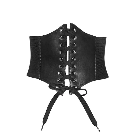 IDALL Belts for Women,Western Belts Women Minimalism A wide Girdle For A Lady In A Fashionable Extra Wide Court Corset Belt,Waist Chain Black S