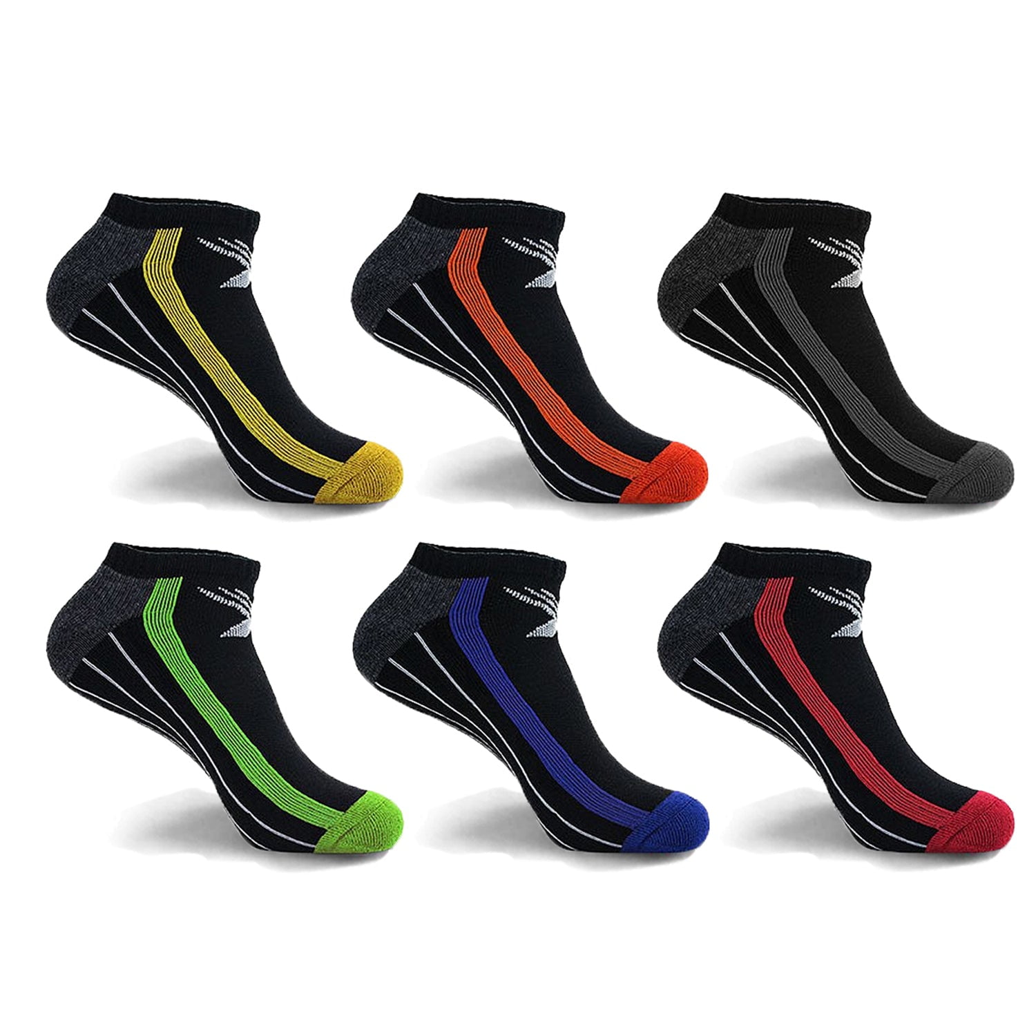 Compression Socks - Ankle High for Running, Athtletics, Travel - 6 Pair