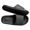 thumbnail image 3 of Zapatillas de baño antideslizantes, suela gruesa suave, ligeras, para el hogar, color negro, talla 40, 41 (25 cm/9,8 pulgadas), 3 of 12