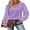 1-Purple, variant on Womens Hollow Out Fall Tops V Neck Long Sleeve Blouses Ruffle Sleeve Tunic Lace Shirts For Women Cogild