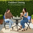 thumbnail image 4 of Best Choice Products 3-Piece Patio Bistro Dining Furniture Set w/ Glass Tabletop, Folding Chairs - Resort Blue, 4 of 10