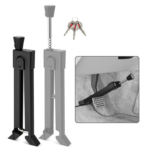 Brake Pedal Lock, Car Anti Theft Device, Heavy-Duty Retractable Car Theft Prevention Device, Universal Car Clutch Pedal Lock for Car Truck SUV Van Security with 3 Keys