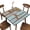 Blue Retro Old Wood Grain, variant on Square Fitted Elastic Edge Table Cloths, Green and Golden Leaves Polyester Table Cover, for Indoor Restaurant or Outdoor Patio Party Dining, Fit for 34" x 34"Square Table
