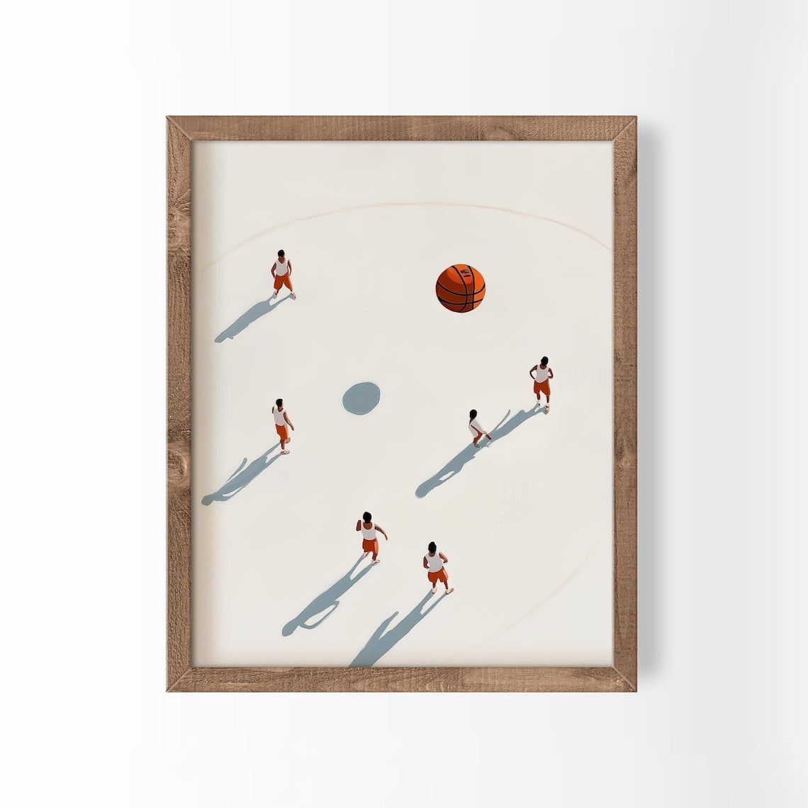 Basketball Art Sports Impasto Decorative Wall Art Poster Poster Print Only