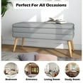 thumbnail image 6 of UIXE 40.92" Storage Ottoman Bench Bedroom Benches Storage Large Foot Stool with Wooden Legs for Entryway Living Room, Grey, 6 of 6