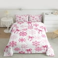 thumbnail image 2 of Homewish Xmas Snowflake 2pcs Bedding Comforter Set For Teens Boys Girls,Cartoon Pink Bowknot Twin Comforter Sets,Merry Christmas Breathable Bedding Set,Luxury Bedroom Decor,Reversible, 2 of 8