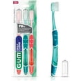 thumbnail image 1 of HENF-GUM Technique Daily Clean Toothbrush with Quad-Grip Handle & Stay Clean Cap, Compact Head & Soft Bristles, 3 Toothbrushes, Multicoloured, 1 of 4