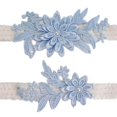 thumbnail image 4 of Juego de ligas de encaje para novia con piedra de rinoceronte y perla，Juego de ligas de boda de encaje blanco para mujer, ligas de novia con algo azul LingWen 1327537019817, 4 of 5