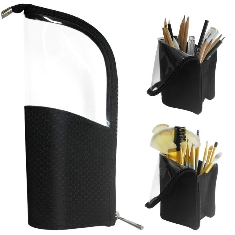 Compact Travel Makeup Brush & Pencil Holder with Large Capacity