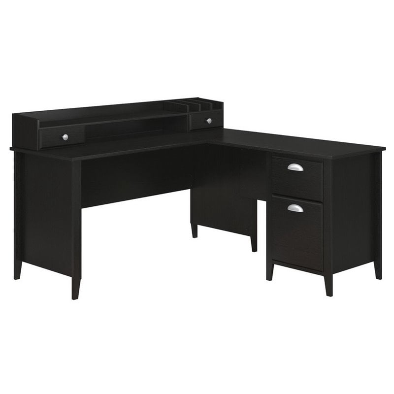 Kathy Ireland By Bush Connecticut 60 L Desk In Black Suede Oak