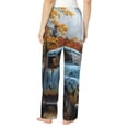 thumbnail image 3 of Picia Rustic Vintage Truck Autumn Womens Soft Woven Cotton Elastic Waistband Sleep Pajama Pant Lounge Sleep Pant With Pockets And Drawstring-Small, 3 of 9