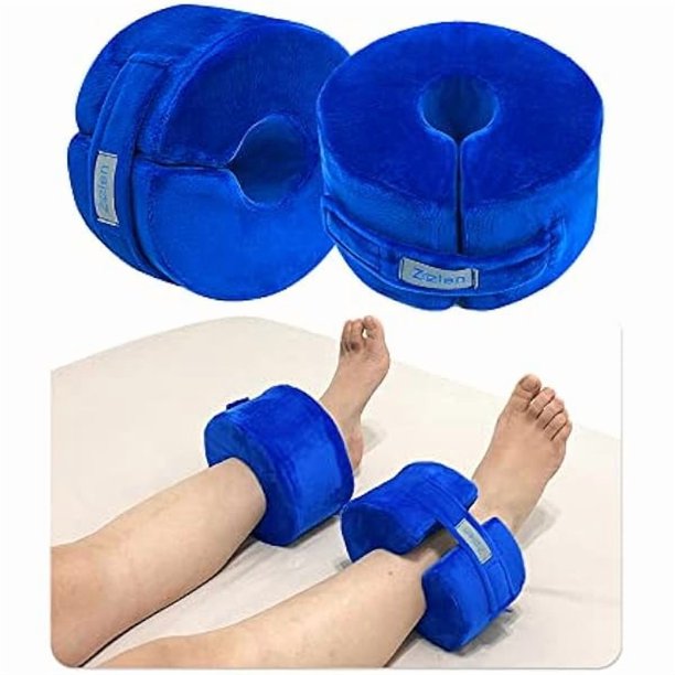 wonima11 Zelen Foot Support Pillows Heel Ankle Protector Foot Cushion for Pressure Sores Ulcer Bed Sore Pads Cushion Leg Rest Pillow Supports Sore Feet Pillow Ankle Foam for Sleeping (Blue, 1 Pair)