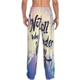 thumbnail image 3 of Picia Not All Those Who Wander Are Lost Mens Soft Woven Cotton Elastic Waistband Sleep Pajama Pant Lounge Sleep Pant With Pockets And Drawstring-X-Large, 3 of 9