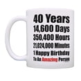 thumbnail image 2 of ThisWear Turning 40 Birthday Presents 40 Years 1 Happy Birthday 40th Birthday 11 ounce Coffee Mug, 2 of 4