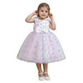 thumbnail image 3 of Gubotare Girls Formal Dresses Girl Summer Dress Birthday Party Princess Ruffle Tulle Dress (White,Size 6-7 Years), 3 of 9