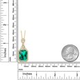thumbnail image 4 of Gem Stone King 18K Yellow Gold Plated Silver Green Nano Emerald Pendant Necklace for Women (7.10 Cttw, Emerald Cut 14X10MM, with 18 inch Chain), 4 of 5
