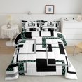 thumbnail image 2 of YST Ensemble de Literie Moderne Style Ferme, Noir Gris à Rayures 7 Pcs Ensemble de Couette Grand Lit, Ensembles de Literie Géométriques, Ensembles de Lit Réversibles Motif Léopard avec Drap Plat et Drap-Housse, Couvre-Oreillers, 2 of 5