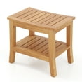 thumbnail image 1 of Giantex Banc de Douche Antidérapant 20 Pouces avec Étagère de Rangement Surface Courbée et Patins de Pied Réglables, 1 of 7