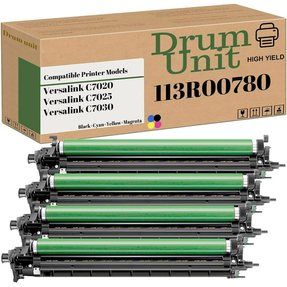 113R00780 Drum Cartridge Compatible for Xerox VersaLink C7020 C7025 C7030 Printer Drum Unit/Imaging Unit (4Pack KCMY)