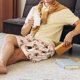 thumbnail image 5 of Balery Beagle Dog On Brown Pantalones cortos de pijama de punto de algodón para hombre con cinturilla y bolsillos-3X-Large, 5 of 6