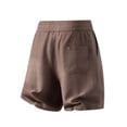 thumbnail image 6 of Men's Flat Weave Quick Dry Shorts, 7 Inch Elastic Waist Drawstring Shorts, Lightweight Breathable Summer Baggy Beach Shorts with Pockets Size 5XL Coffee, 6 of 8
