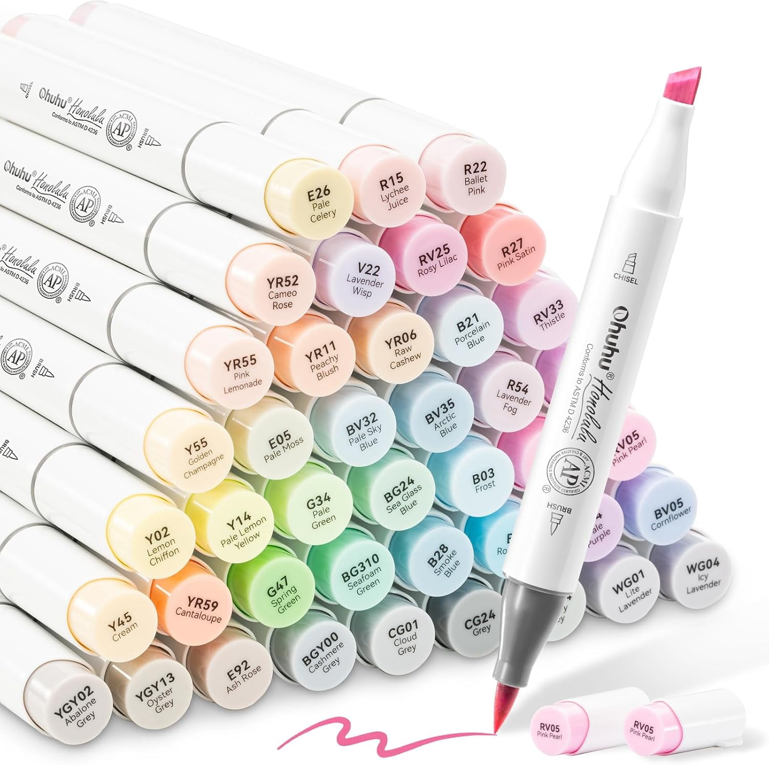 Ohuhu Alcohol Markers Chisel & Fine Dual Tips - 100 Colors - Oahu