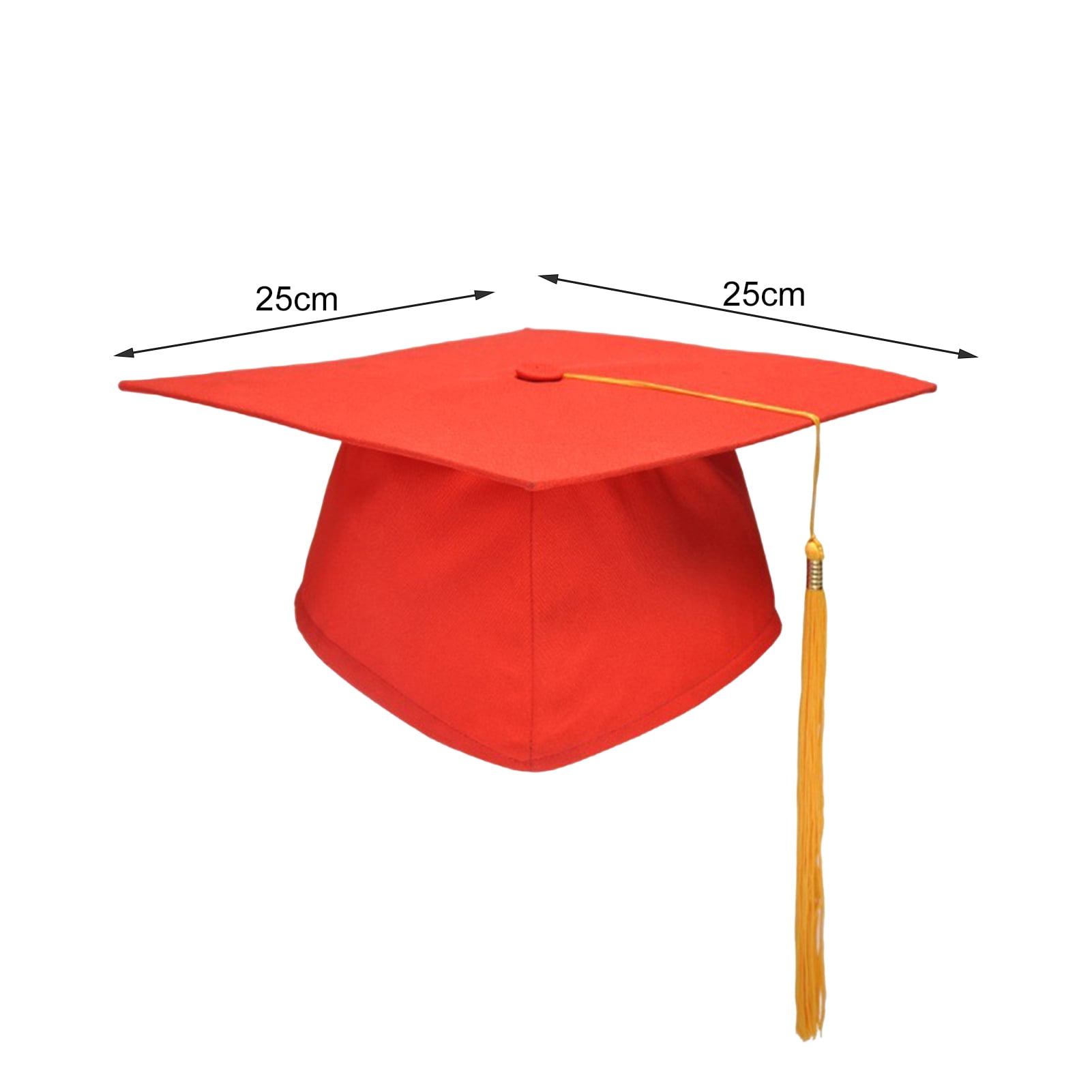 HEVIRGO 4PCS Mortarboard Tassels Solid Color Classic Design Square Board Breathable Decorative Unisex Graduation Party Hierophant Hat Headwear,A